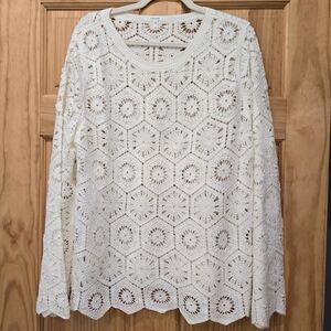 Maurices Cream Crochet Sweater